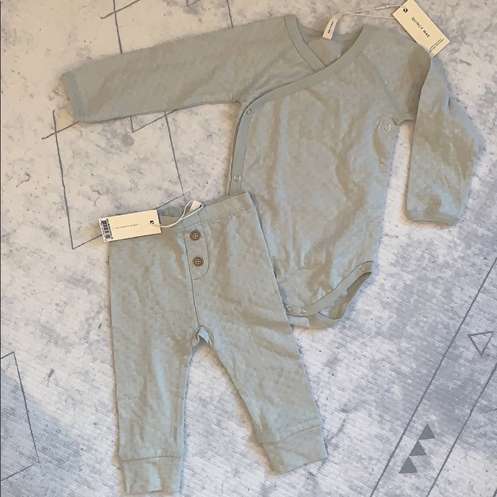 Quincy Mae Pointelle Kimono and Pants set